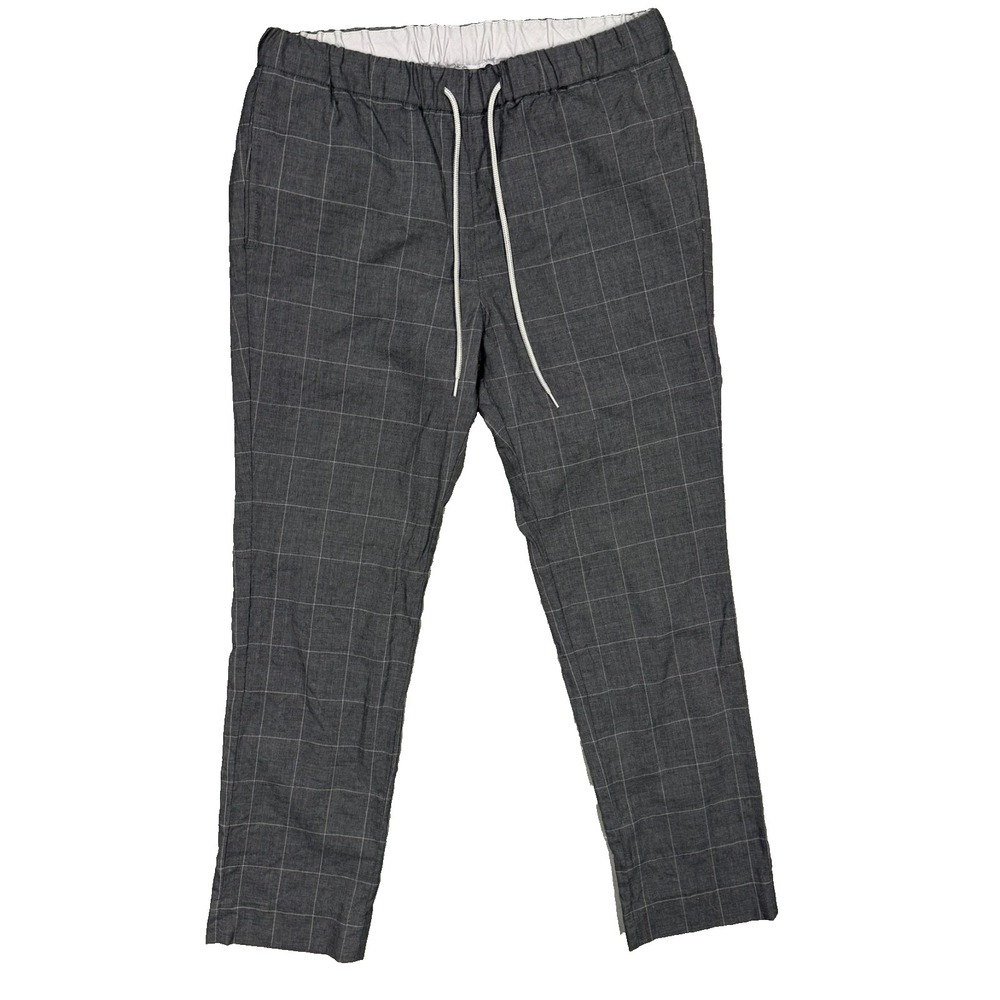 Beauty&Youth United Arrows 100% Wool Pants Windowpane Trousers Grey Medium